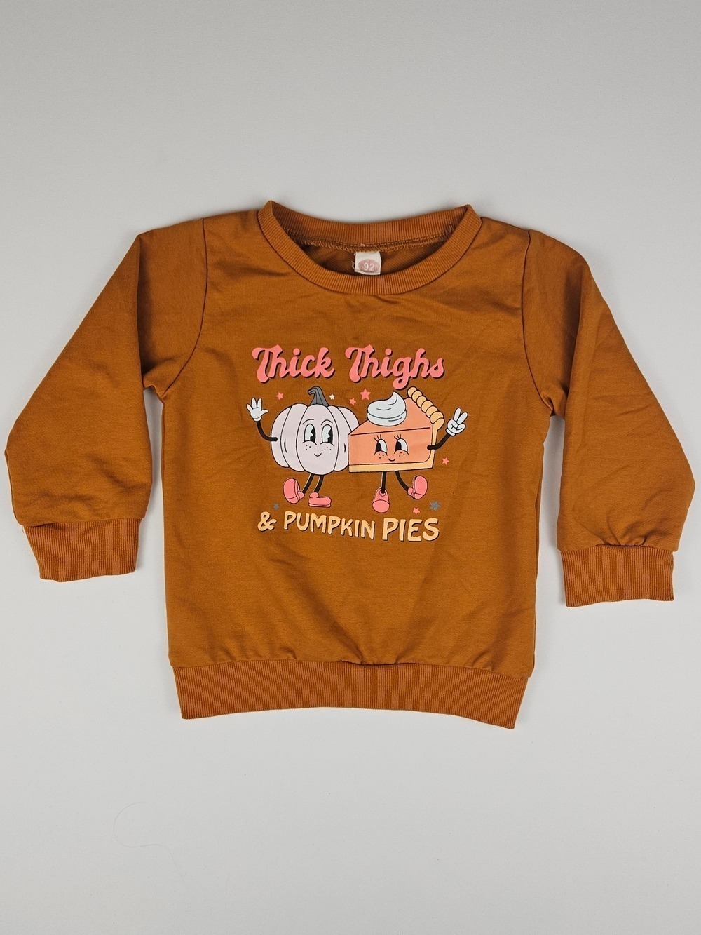 5/$25 Toddler Pumpkin Sweatshirt Thick Thighs & Pumpkin Pies Fall Size 2-3Y